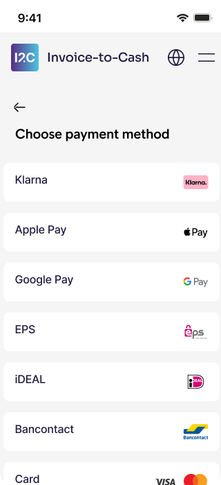 Customer payment page on a phone